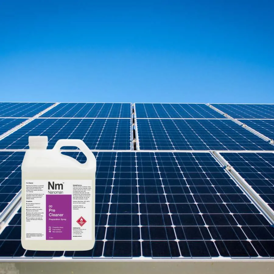 Pre Cleaner 2 L can on solar panels
