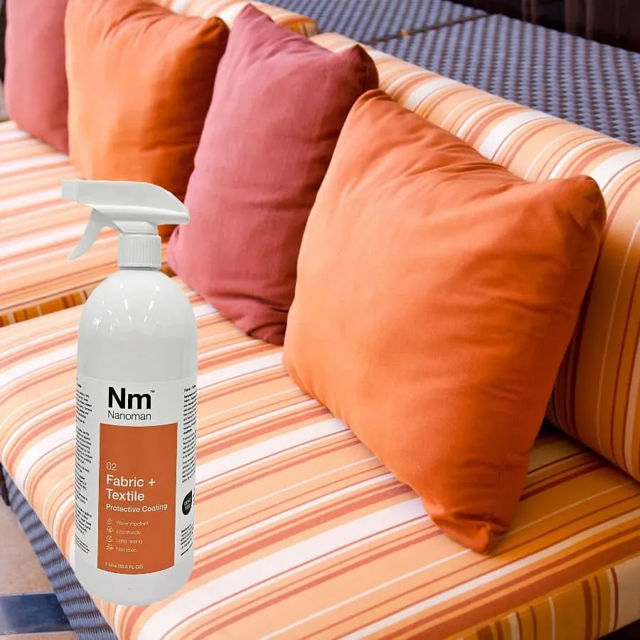 Fabric Waterproofing Spray 1 L on outdoor cushions