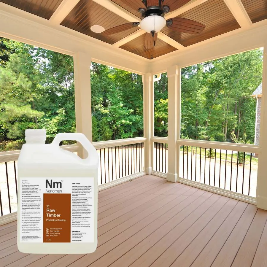 Timber Sealant can on a timber deck