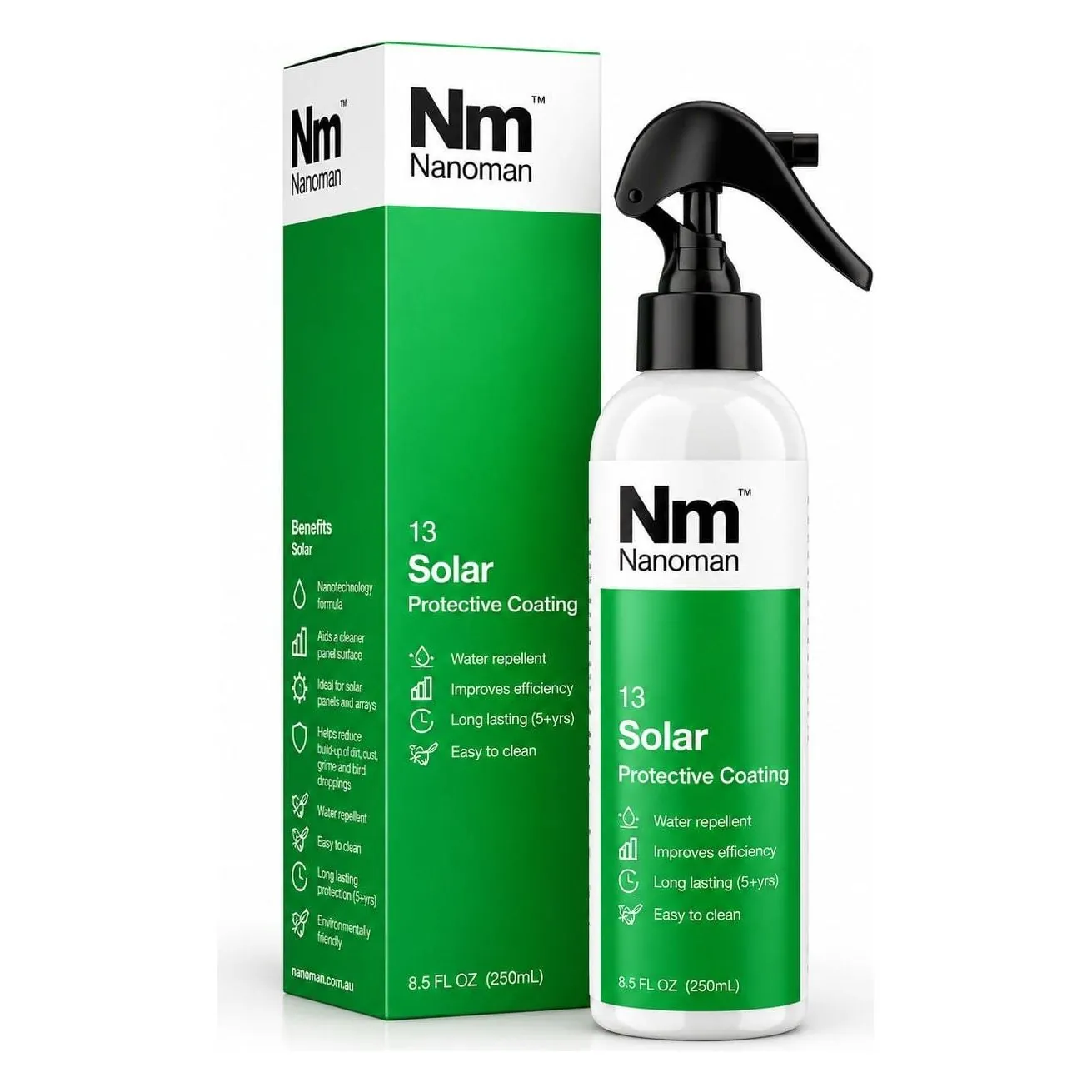Solar Panel Coating 250 ml spray bottle and box