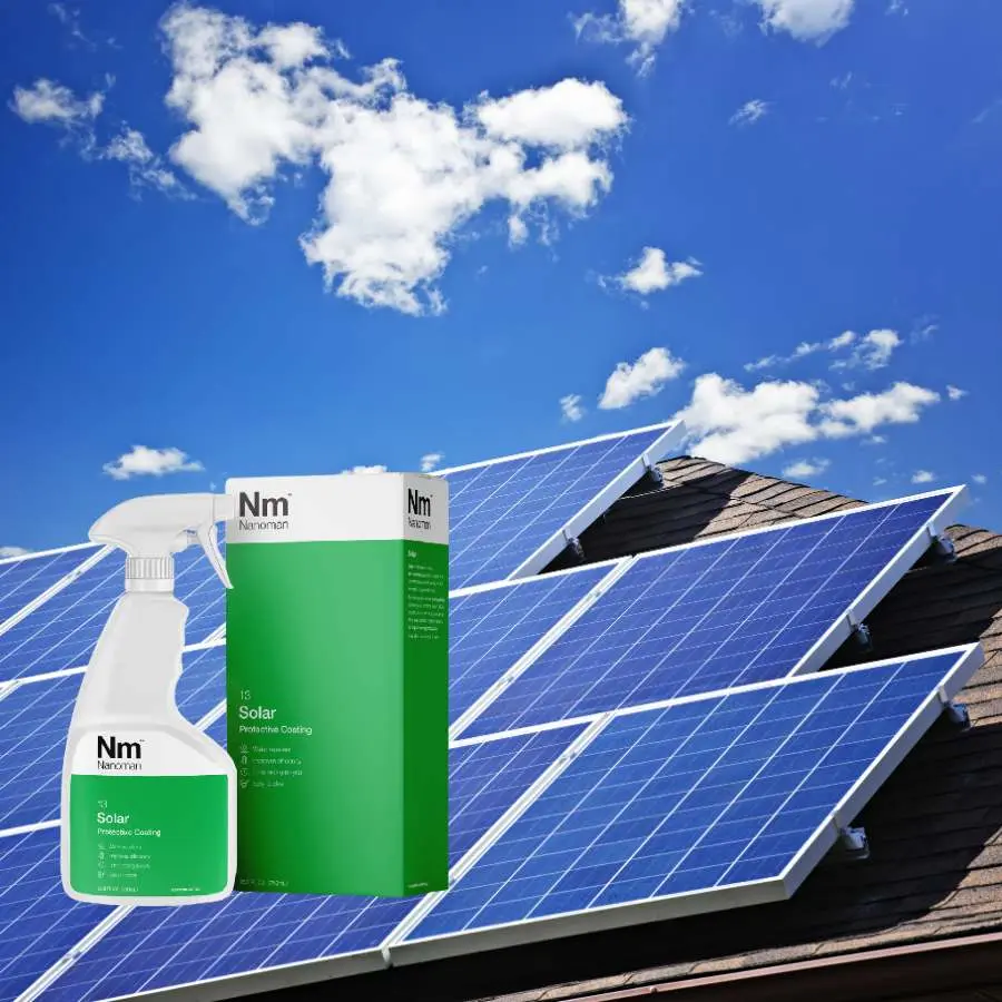 Solar Panel Coating bottles by solar panels